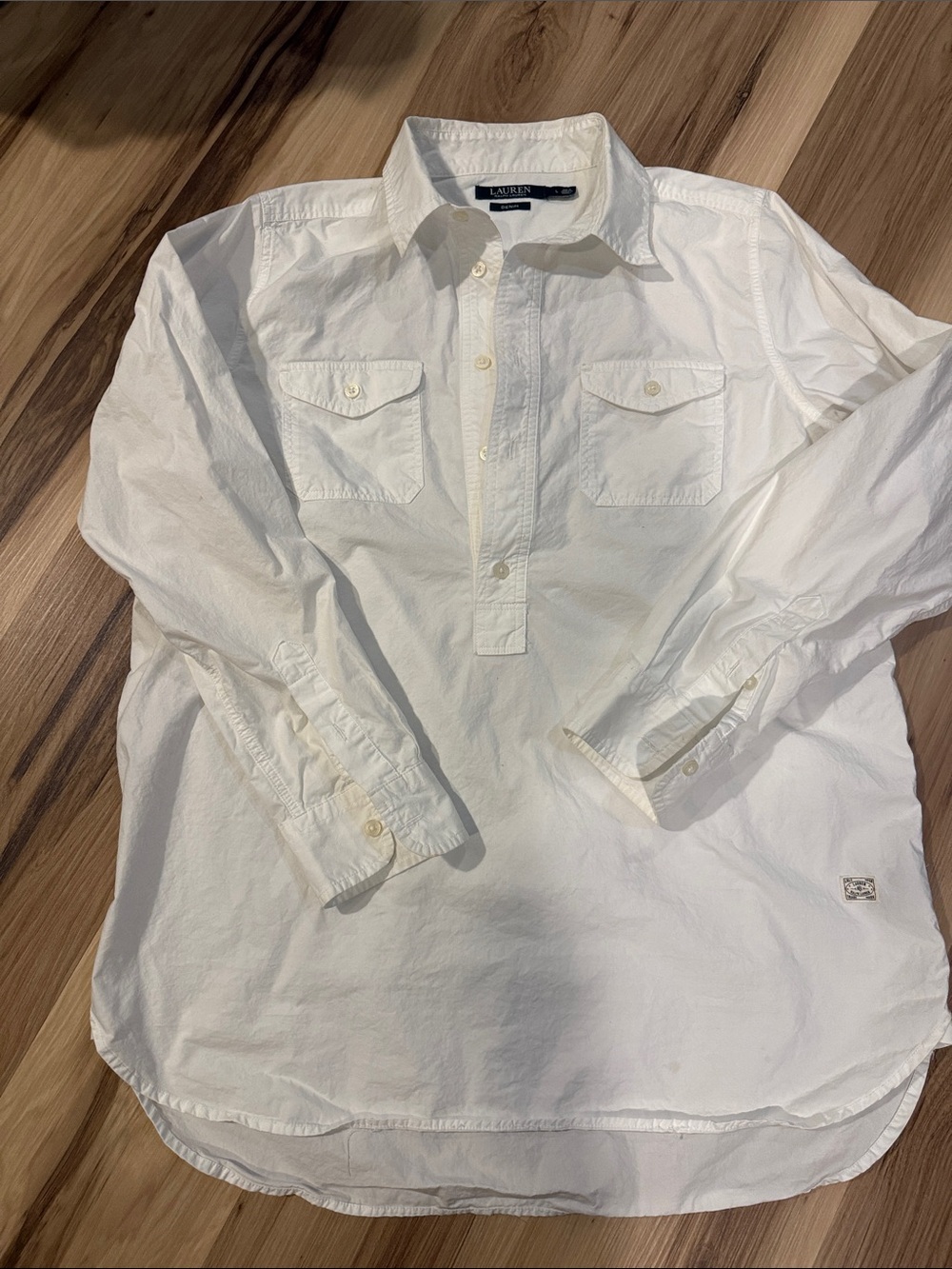 Lauren Ralph Lauren White Women's Popover Tunic Shirt